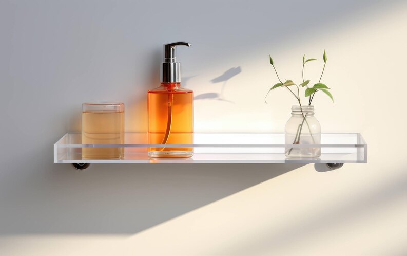 glass shelf for shower essentials