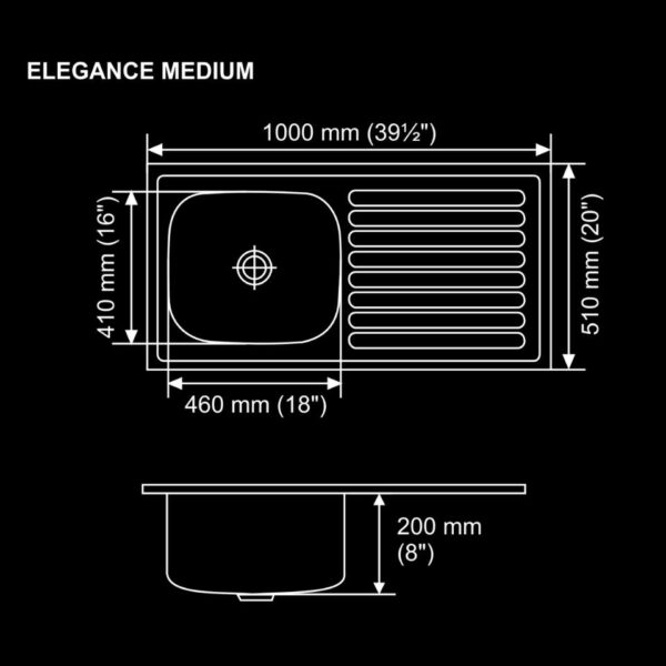 Elegance Medium 39½ Inch × 20 Inch-chart