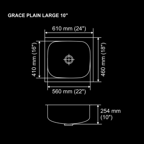Grace Plain Large 24 Inch × 18 Inch-chart