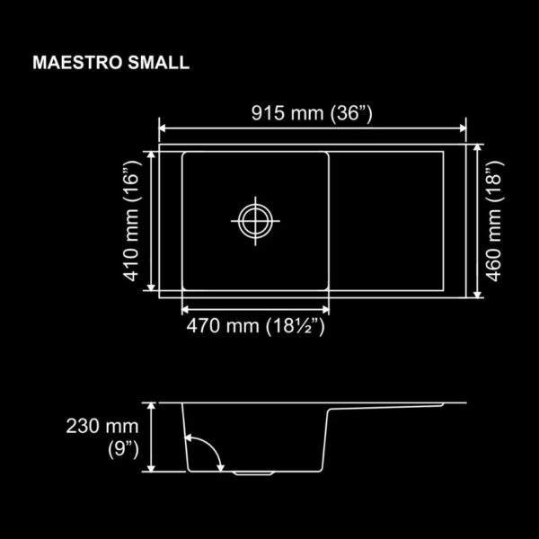 Maestro Small 36 Inch × 18 Inch-chart