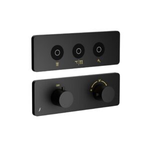 QLOUD Touch Shower System with 3 outlets (Rain, Waterfall Shower mode and Hand Shower)-Matt Black