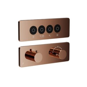 QLOUD Touch Shower System with 4 outlets (Rain, Waterfall, Hand Shower & Body Shower)-Blush Gold